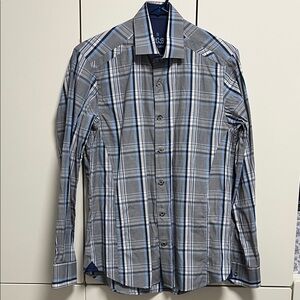 RGB Black Label Blue and Gray Plaid Button Down Shirt